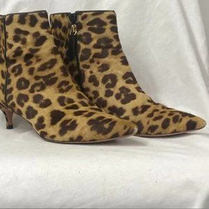 Aquazzura Womens Quant Leopard-Print Calf Hair Ankle Boots